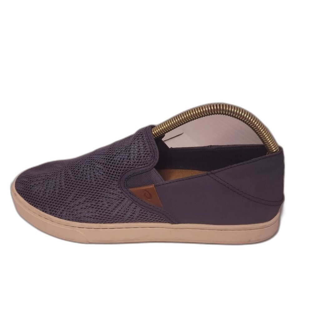 OluKai  Pehuea Palm Tree Slip On Sneaker Breathable Womens 8.5 Indigo Blue